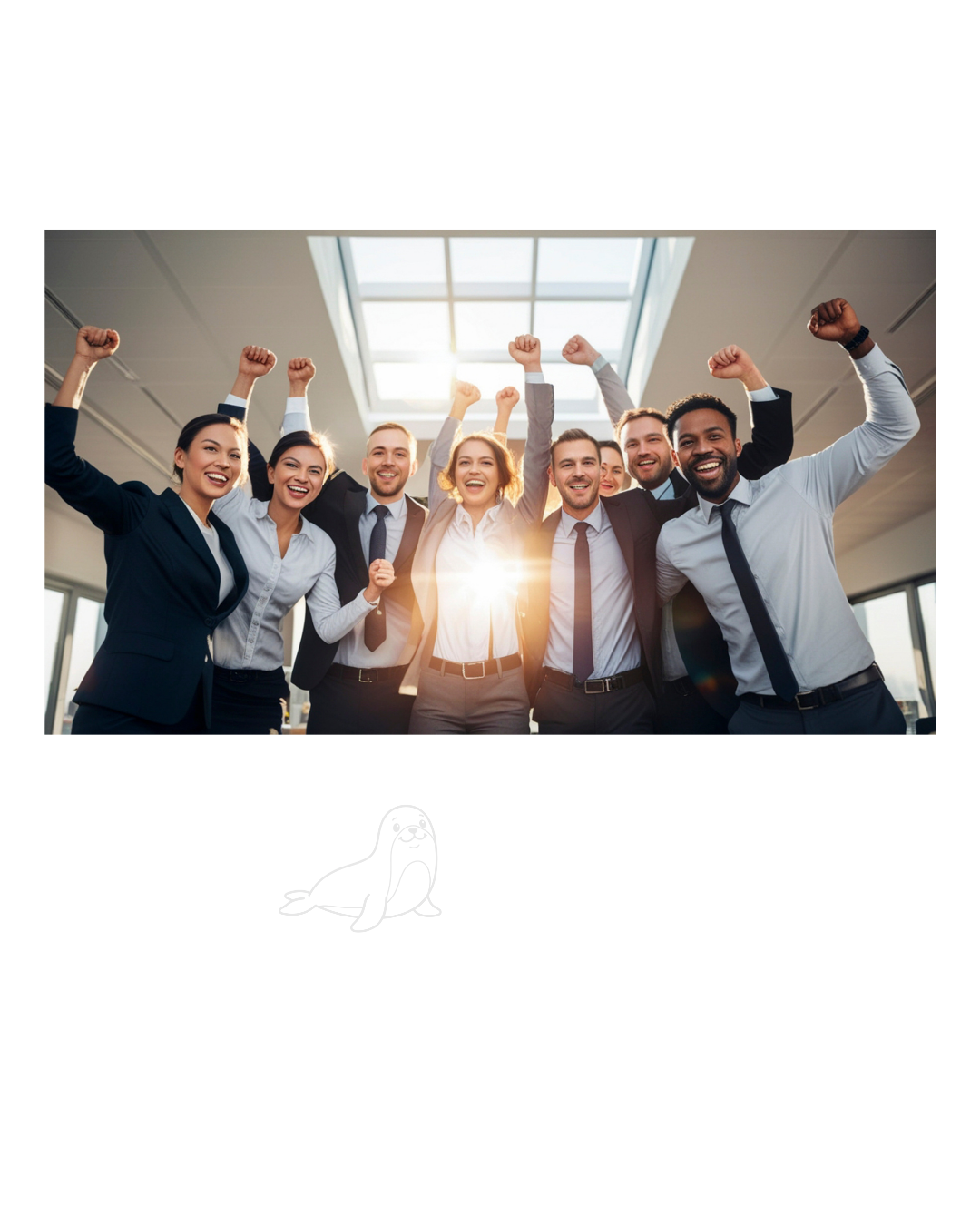 Celebrating team at a host company
